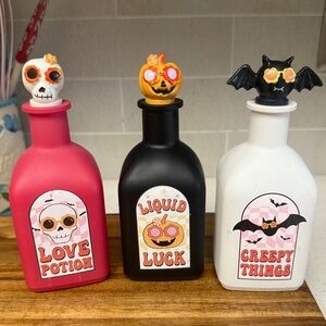 Ashland Brand Glass Potion Bottle Set Halloween
Tabletop Accent 6.5" 3 Piece Set